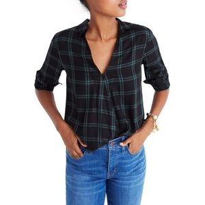 Madewell Plaid Wrap Top